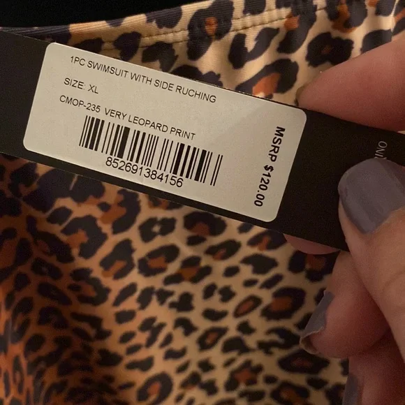 Catherine Malandrino Very Leopard swimsuit With Side Ruching size XL - Picture 3 of 3